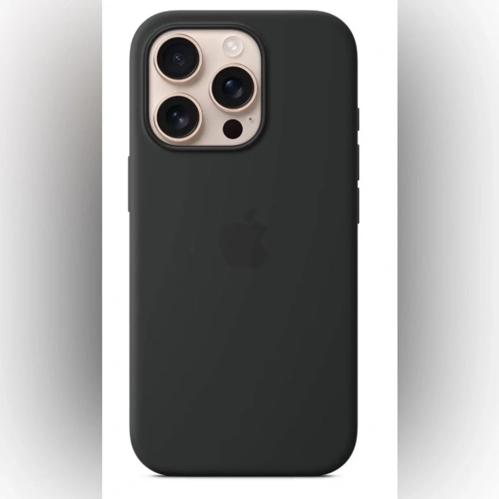 Apple~iPhone 16 Pro Silicone Case - Dark Black MagSafe New